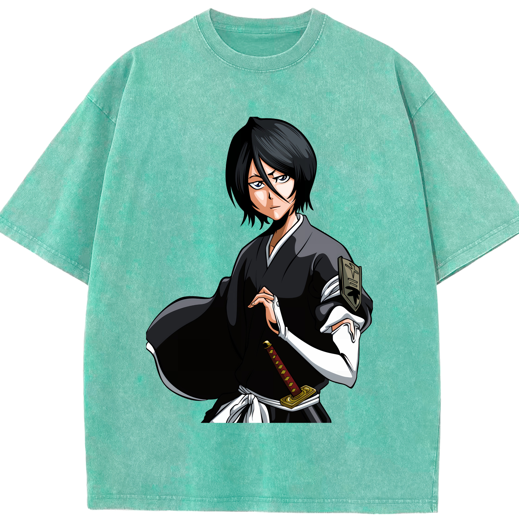 （画像用） ブリーチ 朽木ルキア BLEACH Kuchiki Rukia 綿100% ヴィンテージ風 半袖Tシャツ（フロントプリント）